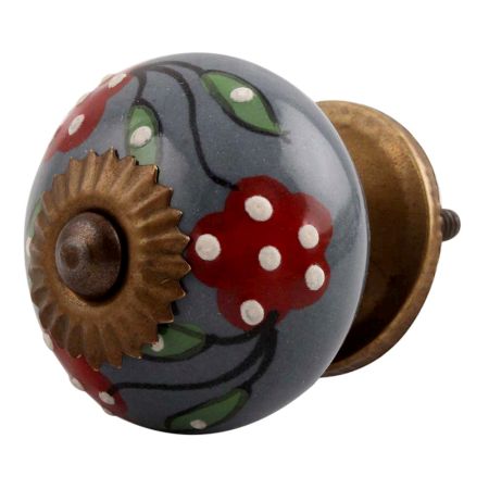 Pea Green Leaf Flower Ceramic Drawer Knob Online